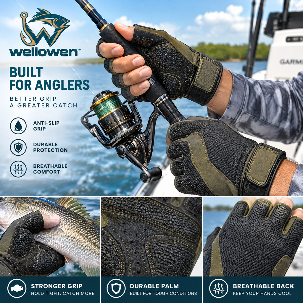 wellowen™ Fingerless Fishing Gloves