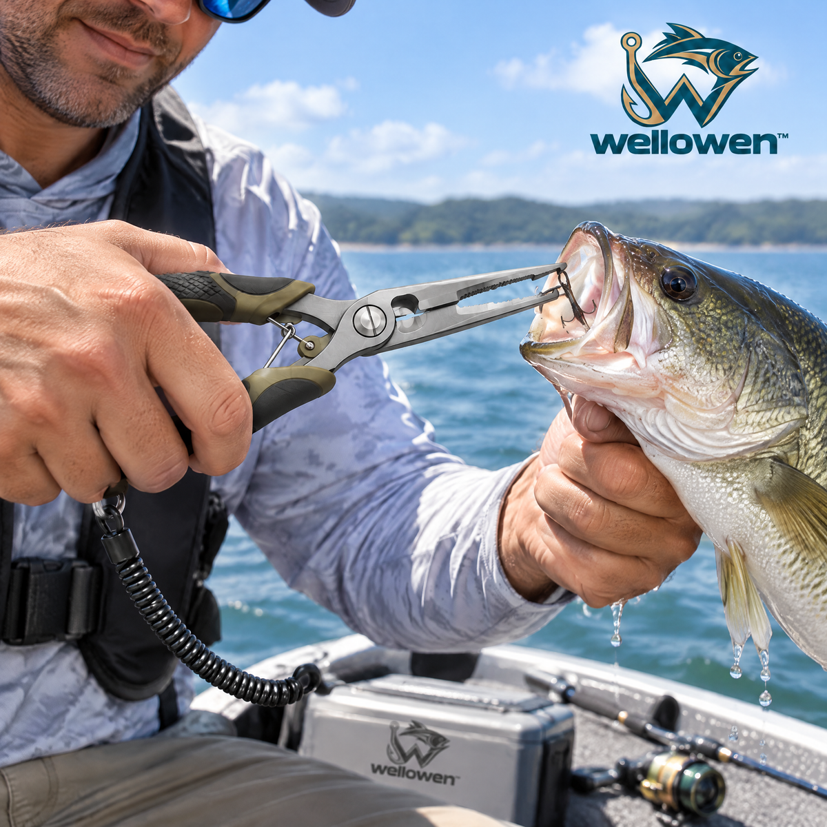 wellowen™ Fishing Pliers with Coiled Lanyard