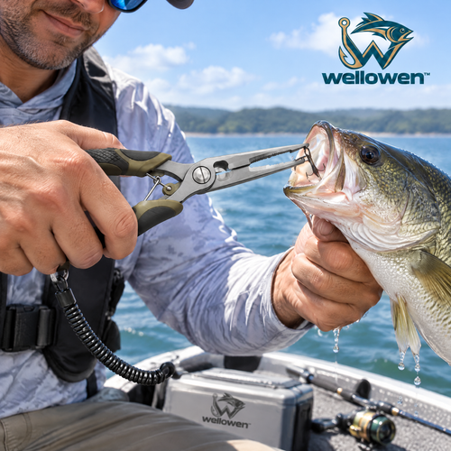 wellowen™ Fishing Pliers with Coiled Lanyard