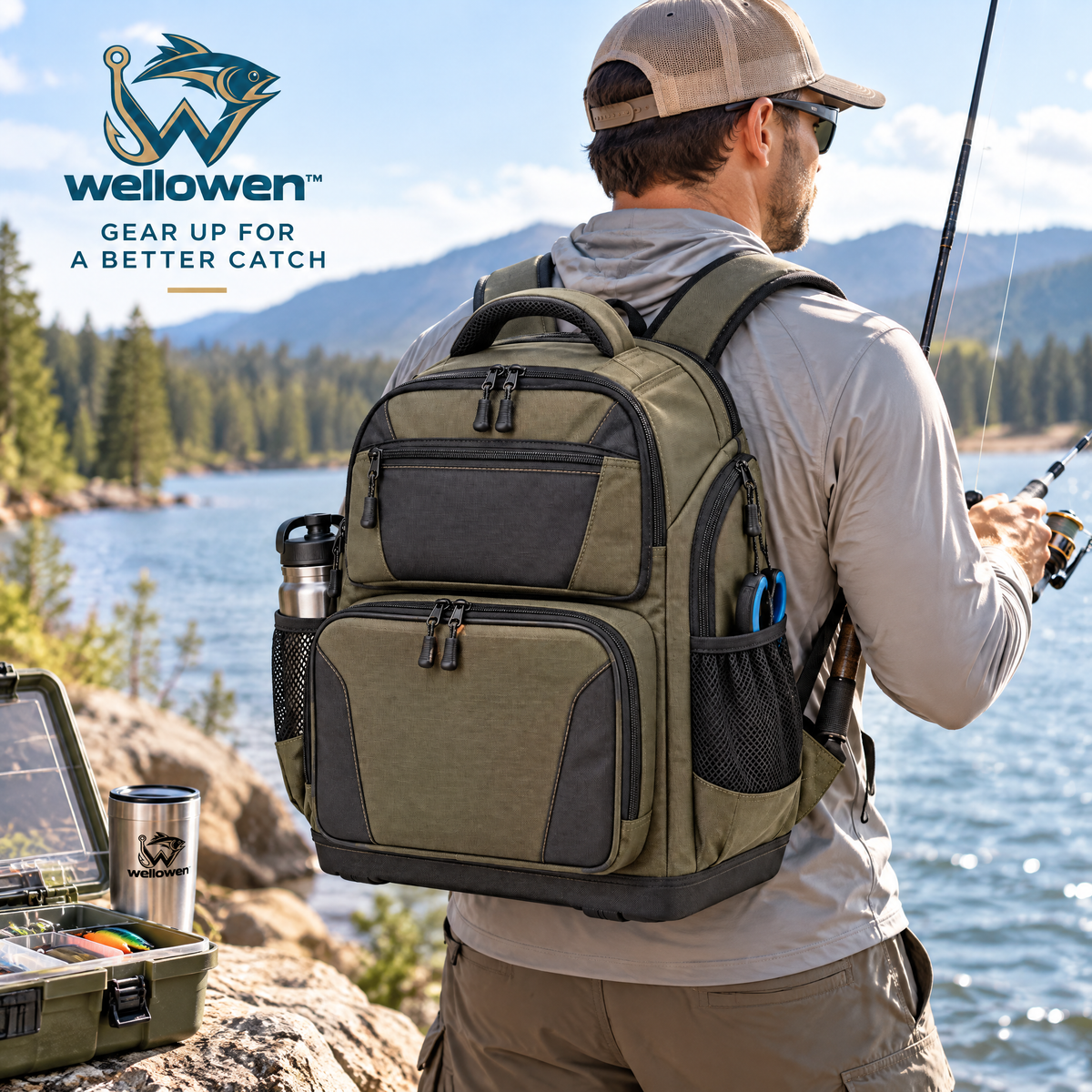 wellowen™ Fishing Tackle Backpack