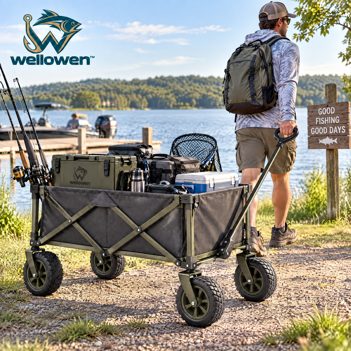 wellowen™ Folding Fishing Gear Wagon