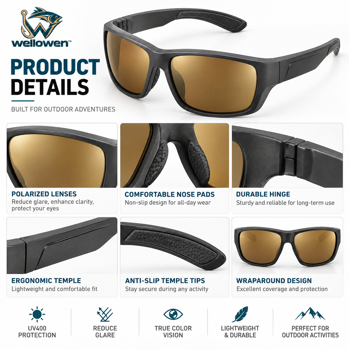 wellowen™ Wraparound Fishing Sunglasses