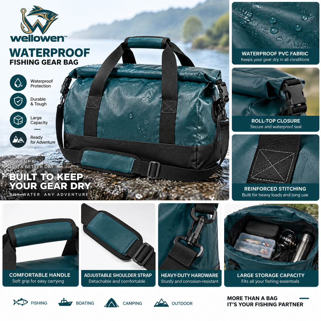 wellowen™ Roll-Top Fishing Gear Duffel