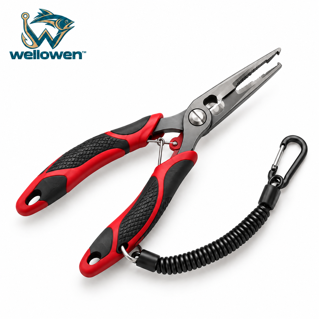 wellowen™ Fishing Pliers with Coiled Lanyard